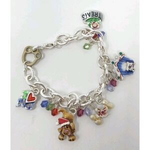 Vintage AJMC Dogs Christmas Charm Bracelet